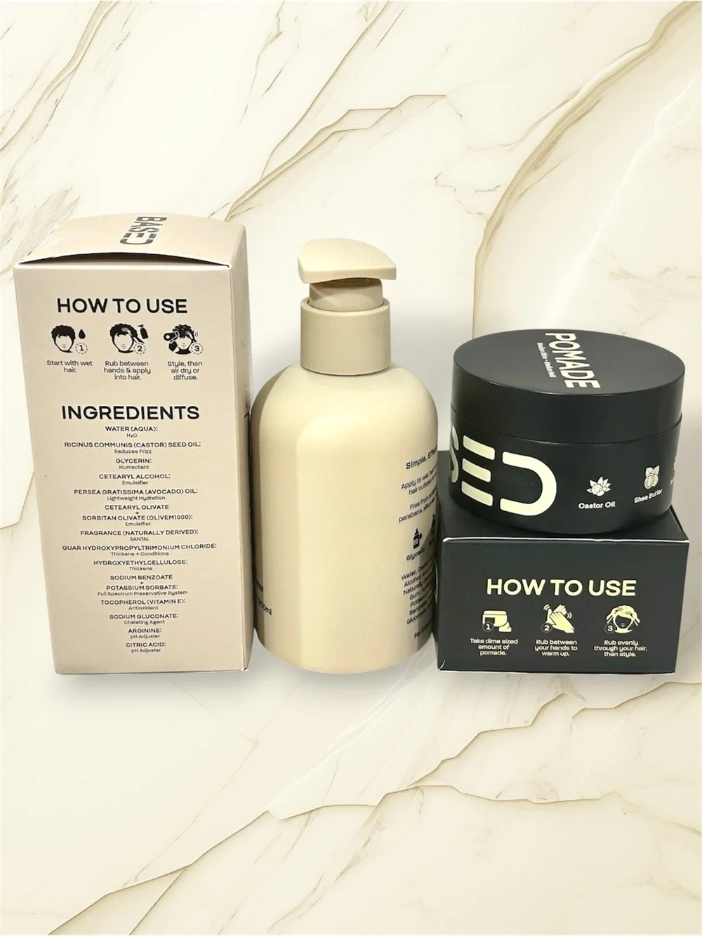 BASED BODYWORKS Style & Hydration Duo Set Leave In Conditioner Pomade NIB